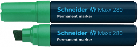 Markere si textmarkere - Permanent marker SCHNEIDER Maxx 280, varf tesit 4+12mm - verde