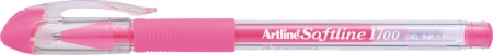 Pixuri cu gel - Pix cu gel ARTLINE Softline 1700, rubber grip, varf 0.7mm - roz fluorescent