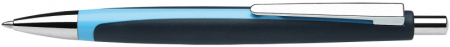 Pixuri - Pix SCHNEIDER Contrast, rubber grip, accesorii metalice, corp bleu/bleumarin - scriere albastra