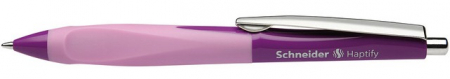 Pixuri - Pix SCHNEIDER Haptify, rubber grip, clema metalica, corp violet/roz - scriere albastra