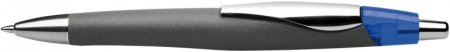 Pixuri - Pix SCHNEIDER Pulse, rubber grip, accesorii metalice, corp gri/albastru - scriere albastra