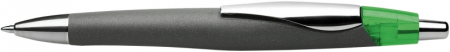 Pixuri - Pix SCHNEIDER Pulse, rubber grip, accesorii metalice, corp gri/verde - scriere verde