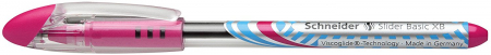 Pixuri fara mecanism - Pix SCHNEIDER Slider Basic XB, rubber grip, varf 1.4mm - scriere roz