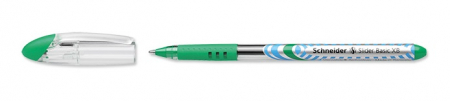 Pixuri fara mecanism - Pix SCHNEIDER Slider Basic XB, rubber grip, varf 1.4mm - scriere verde deschis