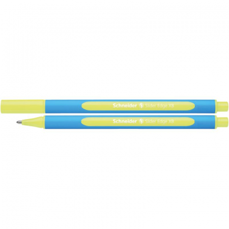 Pixuri fara mecanism - Pix SCHNEIDER Slider Edge XB, rubber grip, varf 1.4mm - scriere galbena