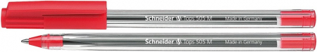 Pixuri - Pix SCHNEIDER Tops 505M, unica folosinta, varf mediu, corp transparent - scriere rosie