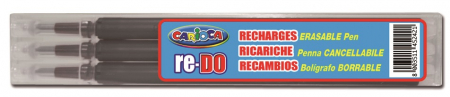 Pixuri - Rezerve pix, 3 buc/set, CARIOCA Re-Do - negru