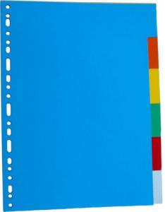Indecsi, separatoare - Separatoare carton color, A4, 180g/mp,  6 culori/set, Optima