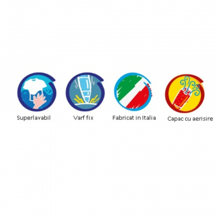 Set 12 markere lavabile, cu 12 stampile diverse forme, cutie carton, CARIOCA Stamperello [3]