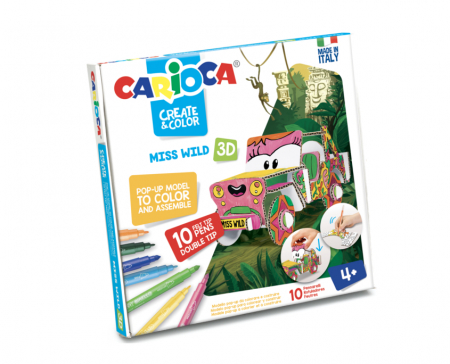 Creioane grafit - Set articole creative CARIOCA Create & Color - Ms. WILD 3D