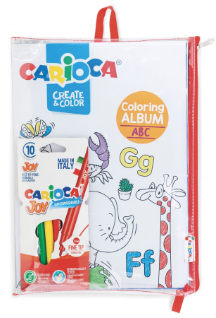 Creioane grafit - Set articole creative, cu album pentru colorat CARIOCA Create & Color - ABC & Number
