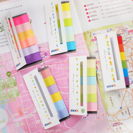 Stick index hartie color 45 x 15 mm, 6 x 30 file/set, Stick"n - 6 culori alb/neon [3]