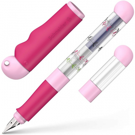 Stilouri - Stilou SCHNEIDER Base Kid (tip A - incepator) - corp roz/roz deschis cu decor