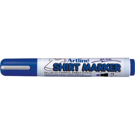 Markere pentru textile - T-Shirt marker ARTLINE, corp plastic, varf rotund 2.0mm - albastru