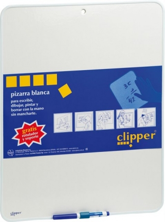Creioane colorate - Tablita pentru scris 25.5 x 18 cm + marker, CLIPPER - alba