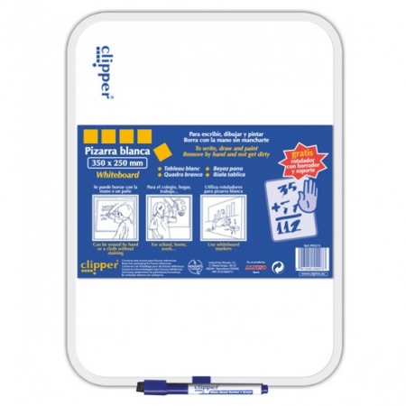 Creioane grafit - Tablita pentru scris 35 x 25 cm + marker, CLIPPER - alba
