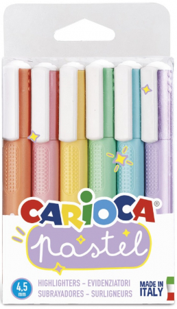 Carioci - Textmarkere, 6 buc/set, CARIOCA Pastel - culori pastel