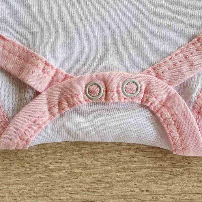 Body bebelusi maneca lunga iepuras roz bumbac 0-12 luni [3]