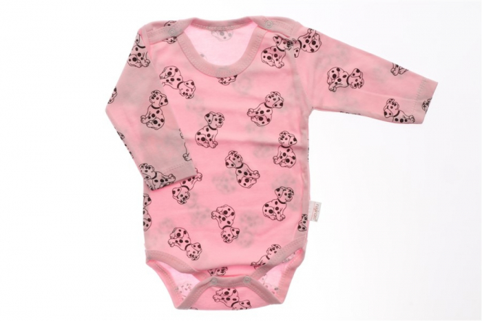 Body bebelusi maneca lunga roz catelusi bumbac 0-9 luni [1]