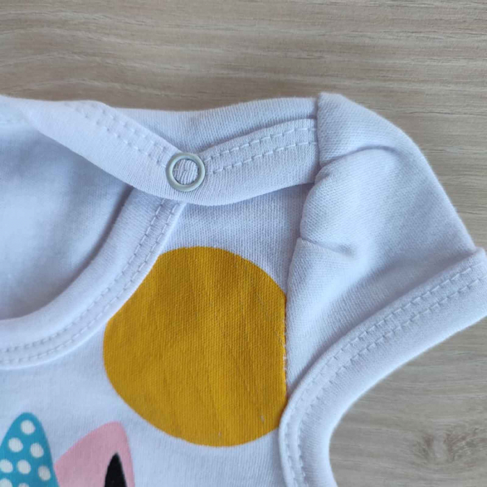 Body bebelusi maneca scurta holiday bleu bumbac 0-12 luni [3]