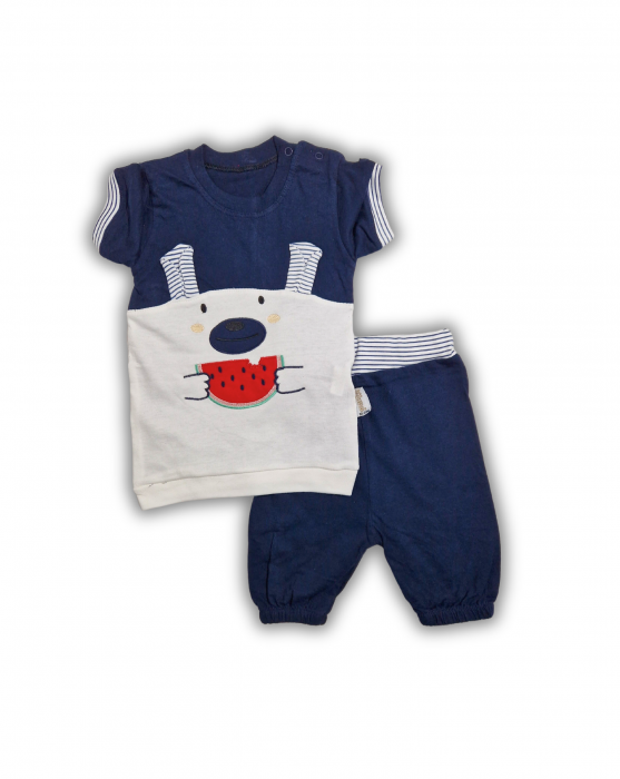 Compleu Tricou si Pantalon scurt Ursulet bumbac bebelusi 3-24 luni [2]