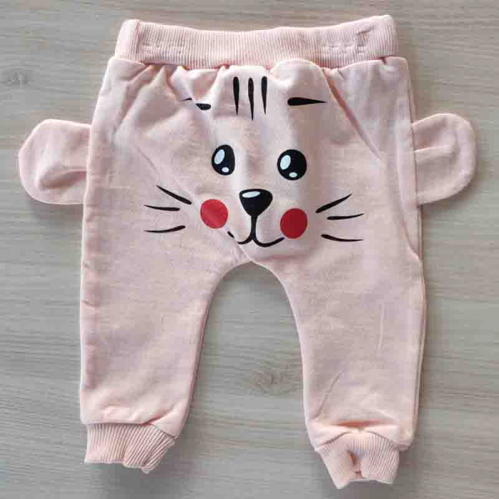 Pantaloni pisicuta roz bebelusi bumbac 6-18 luni [1]