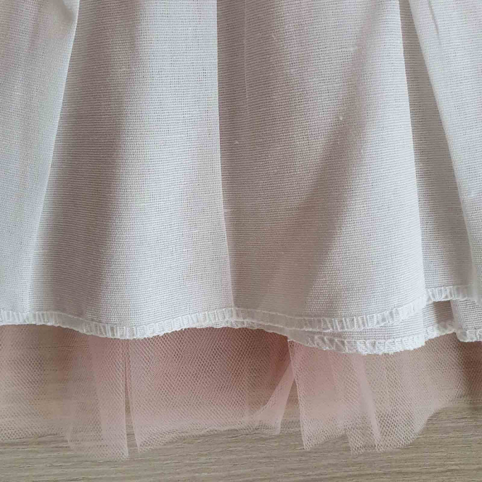 Rochita bebelusi maneca scurta si tulle roz cu cordon de flori 6-18 luni [3]