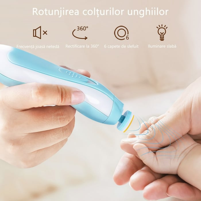 Pilă Electrică pentru Unghii Bebeluși - Îngrijire Sigură și Eficientă | Orlando Kids [2]