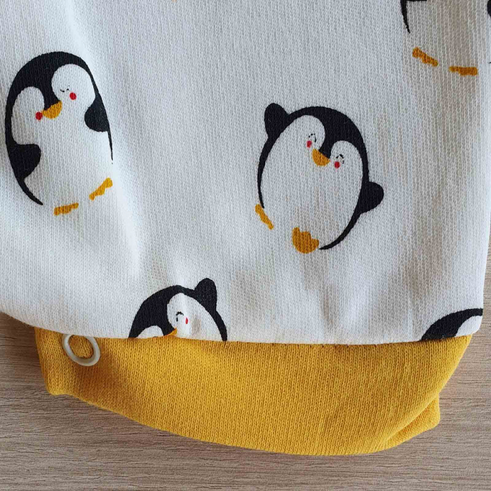 Salopeta bebelusi maneca scurta pinguin bumbac 0-9 luni [3]