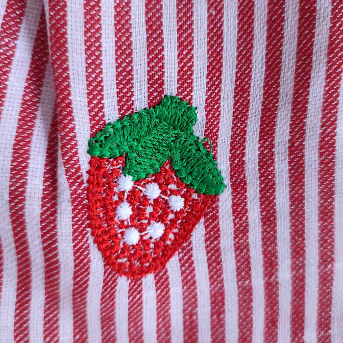 Set rochita bebelusi, pantaloni scurti si bentita capsuni 3-18 luni [2]