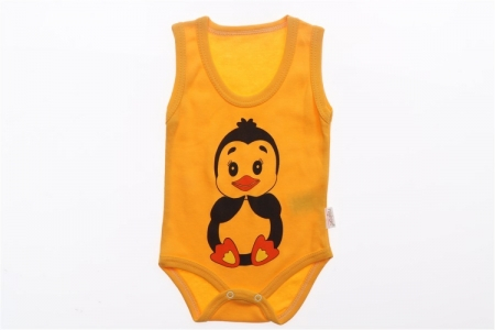 Body-uri - Body Maiou Pinguin Galben bebelusi bumbac 0-12 luni