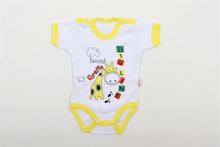 Body-uri - Body Maneca Scurta bebelusi Girafa Galben bumbac 0-9 luni