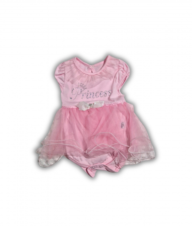 Body bebelusi maneca scurta cu tiul roz princess bumbac 0-9 luni [3]