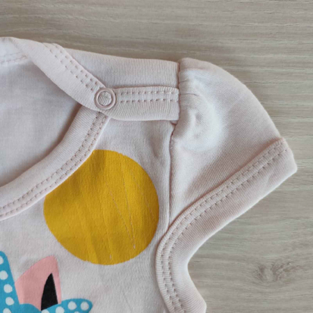 Body bebelusi maneca scurta pisicuta roz bumbac 0-12 luni [1]