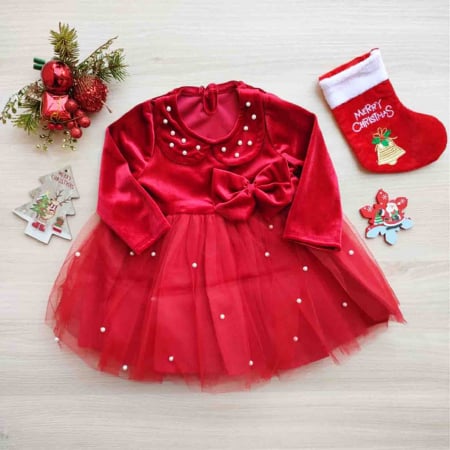 Rochite & Fustite - Rochita bebelusi catifea cu tiul 6-24 luni