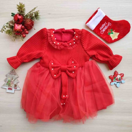 Rochite & Fustite - Rochita bebelusi raiata cu fundita si tiul 6-24 luni