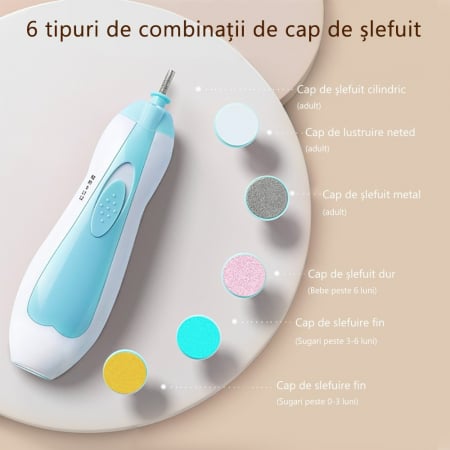 Pilă Electrică pentru Unghii Bebeluși - Îngrijire Sigură și Eficientă | Orlando Kids [4]