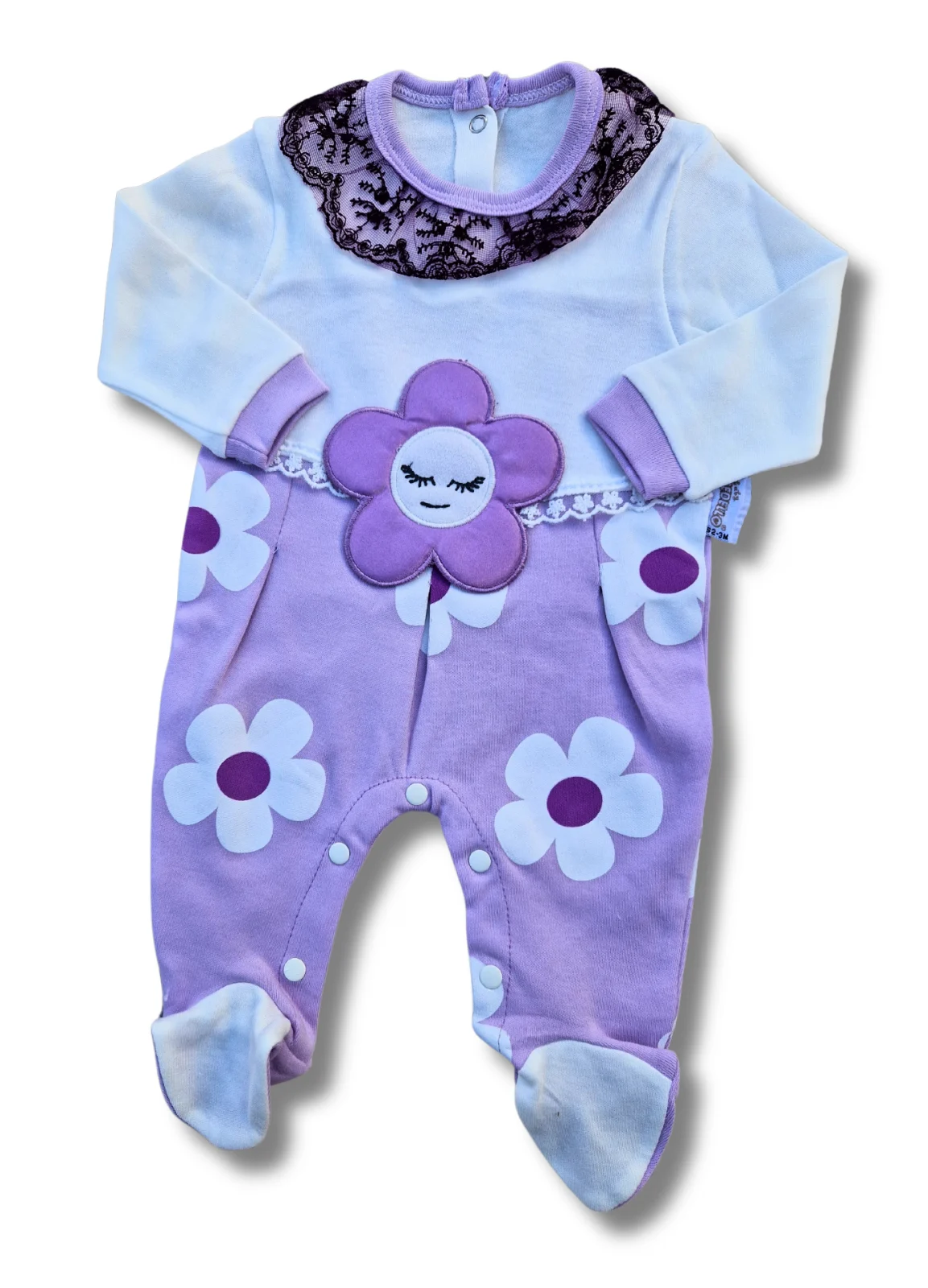 Compleuri - Salopeta maneca lunga model floricica bebelusi 0-9 luni