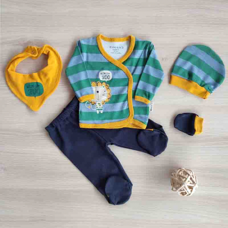 Nou Nascuti - Set 5 piese leul de la zoo nou nascuti bumbac