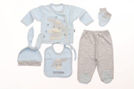 Nou Nascuti - Set 5 piese Magarus Bleu nou nascuti bumbac
