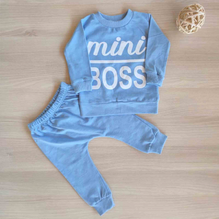Baietei - Trening bebelusi mini boss bleu bumbac 6-24 luni