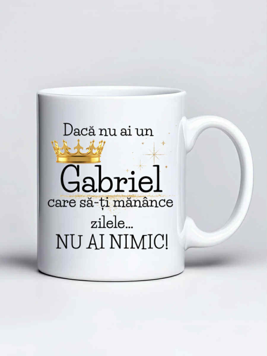 Cana personalizata - Daca nu ai un Gabriel care sa-ti manance zilele... nu ai nimic [1]