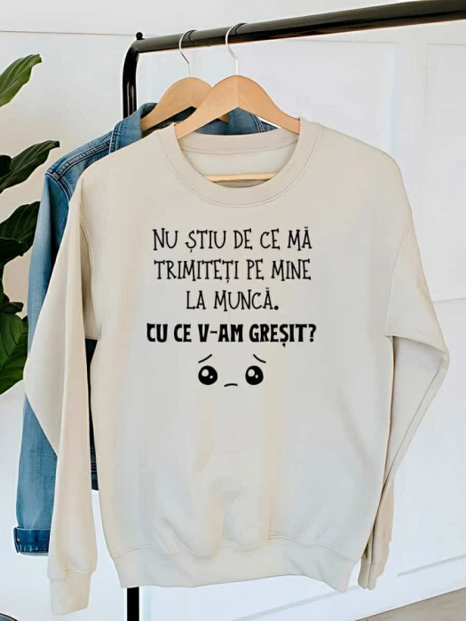 HANORAC DAMA OVERSIZE PERSONALIZAT - Nu stiu de ce ma trimiteti pe mine la munca. Cu ce v-am gresit? [1]