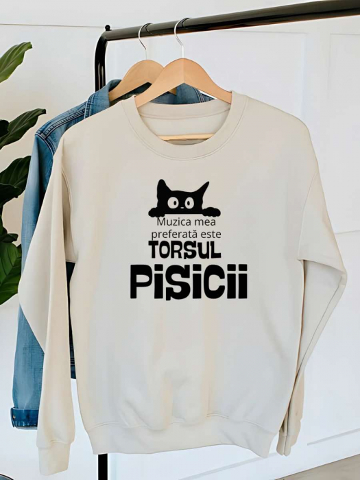 HANORAC DAMA OVERSIZE PERSONALIZAT - Muzica mea preferata este torsul pisicii [1]