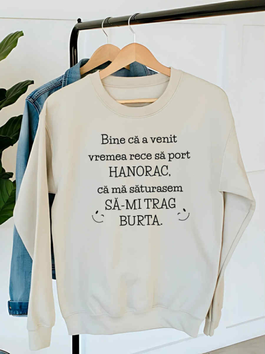 HANORAC DAMA OVERSIZE PERSONALIZAT - Bine ca a venit vremea rece sa port hanorac [1]