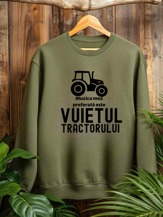 HANORAC FARA GLUGA BARBATESC PERSONALIZAT - Muzica mea preferata este vuietul tractorului [1]
