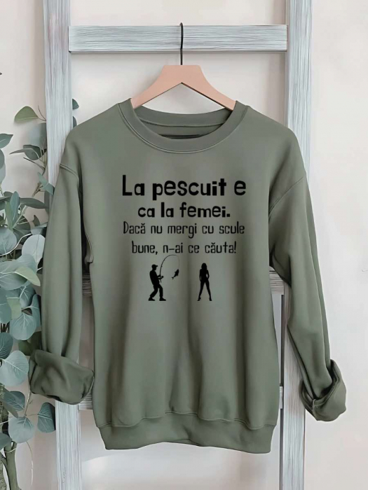 HANORAC FARA GLUGA BARBATESC PERSONALIZAT - La pescuit e ca la femei [1]