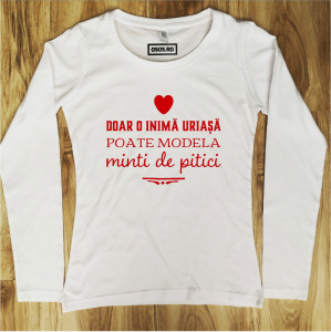 Bluze cu meserii si ocupatii - Bluza dama - Doar o inima uriasa poate modela minti de pitici