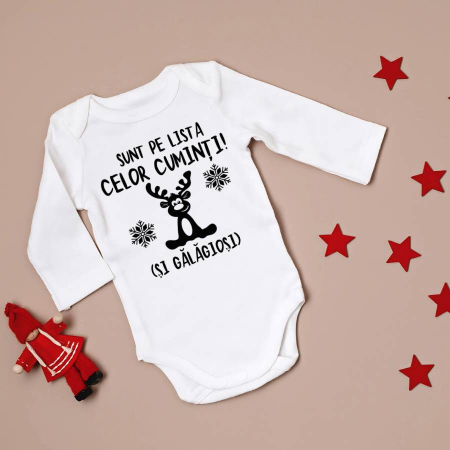 Body-uri personalizate - Body personalizat copii - Sunt pe lista celor cuminti (si galagiosi)