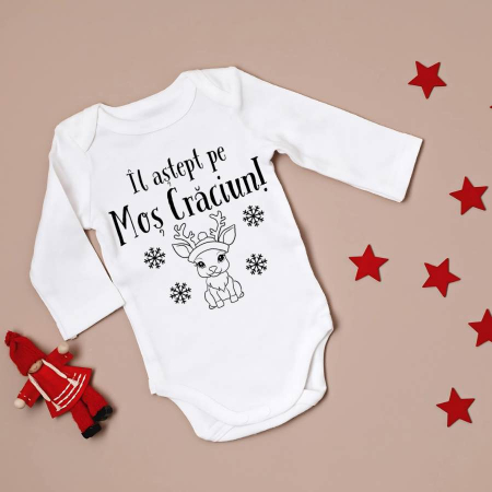Body-uri personalizate - Body personalizat copii - Il astept pe Mos Craciun